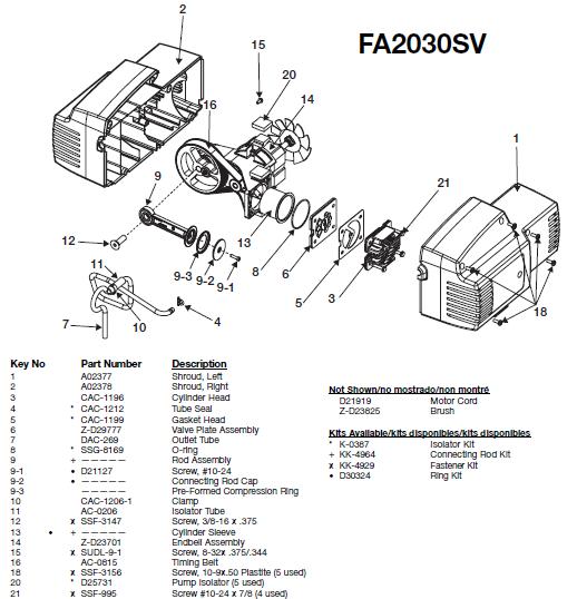 Devilbiss FA2030 Pump Breakdown